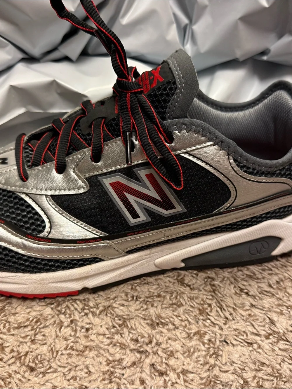 New Balance x-racer Men’s Black, Silver & Red Running Sneakers